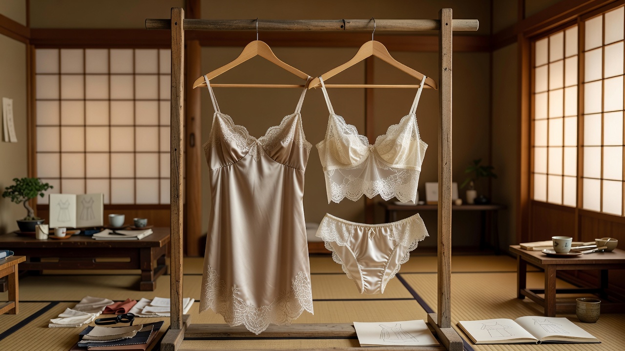今治のアトリエに並ぶランジェリー